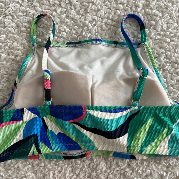Shade & Shore Blue and Green Bikini with Artistic Leaf Print - Picture 2 of 4
